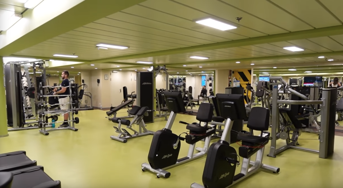 a gym with exercise equipment