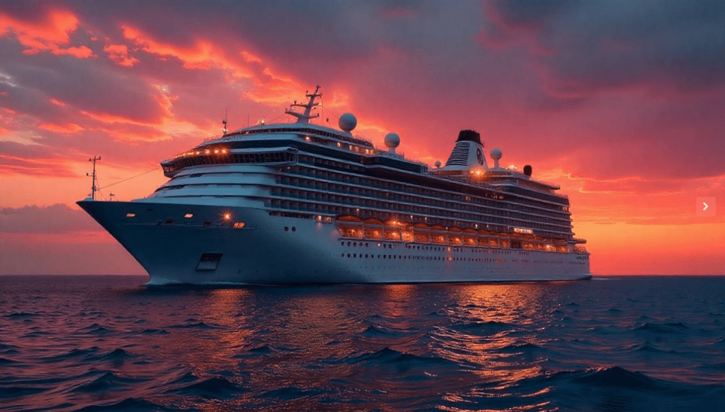 a cruise ship in the water