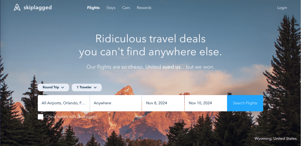 a screenshot of a travel deals