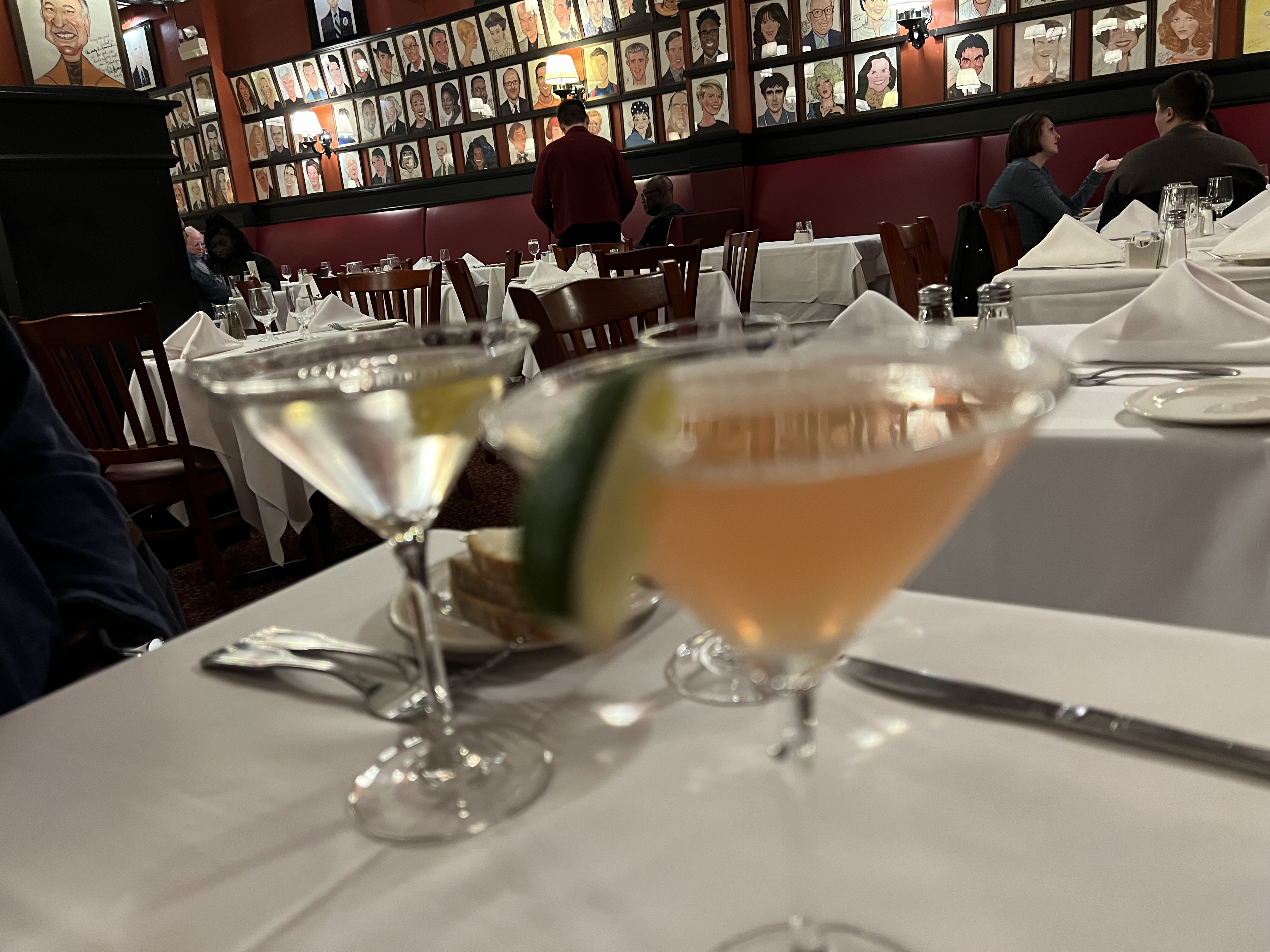 a group of glasses on a table