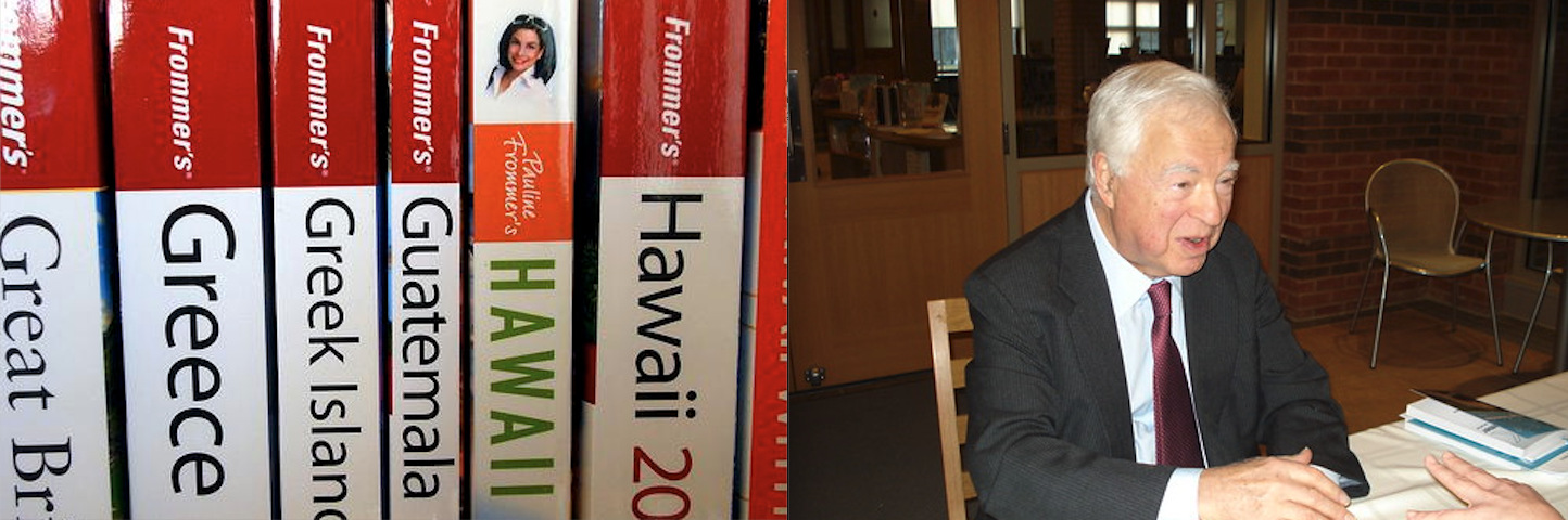 a man sitting in a chair next to a stack of books