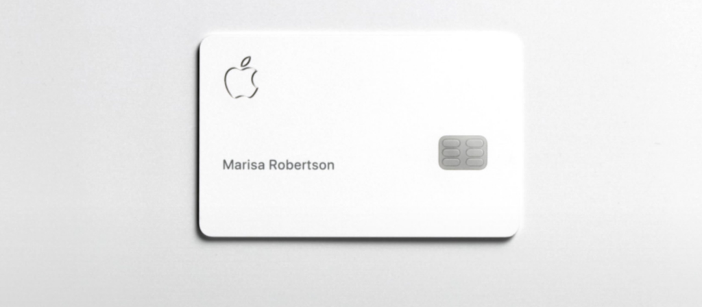 a white card with a logo