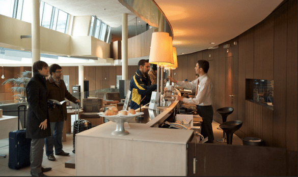 a group of people at a reception