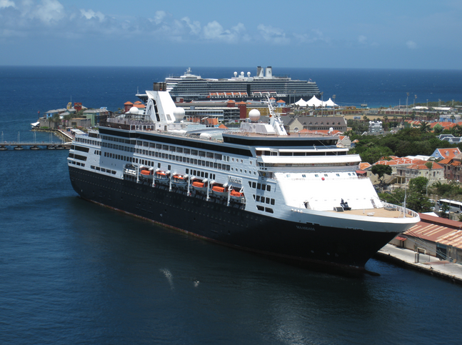 a large cruise ship in the water