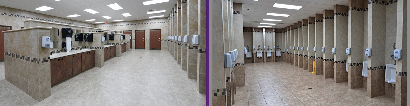 a bathroom with urinals and urinals