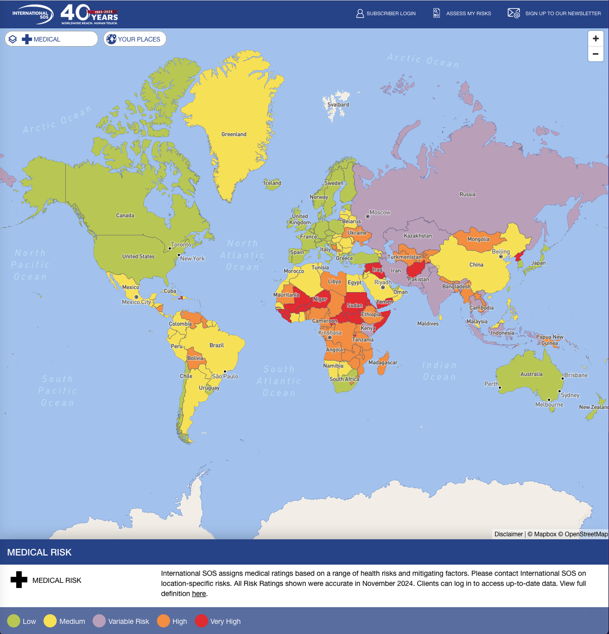 a map of the world