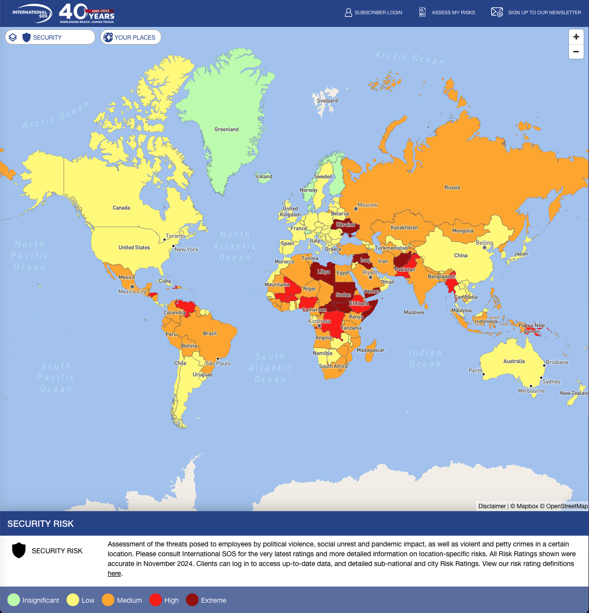 a map of the world