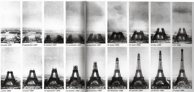 a collage of the eiffel tower