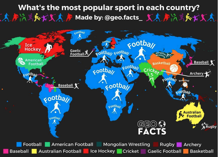 a map of different sports