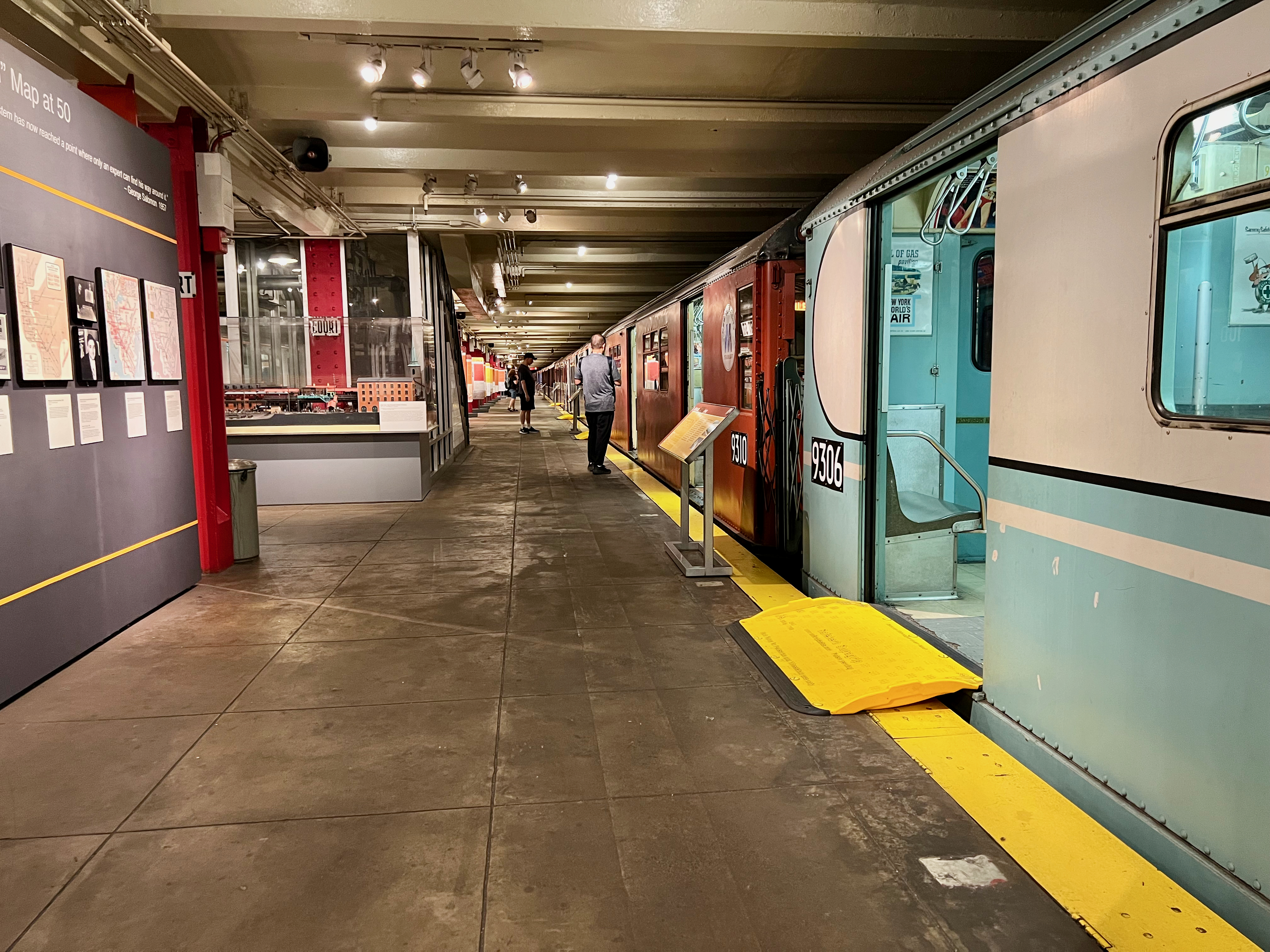 a train station with many doors