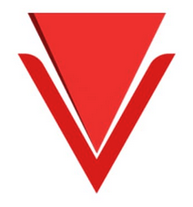 a red triangle with a curved edge