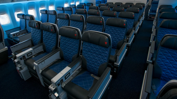 a row of seats in an airplane