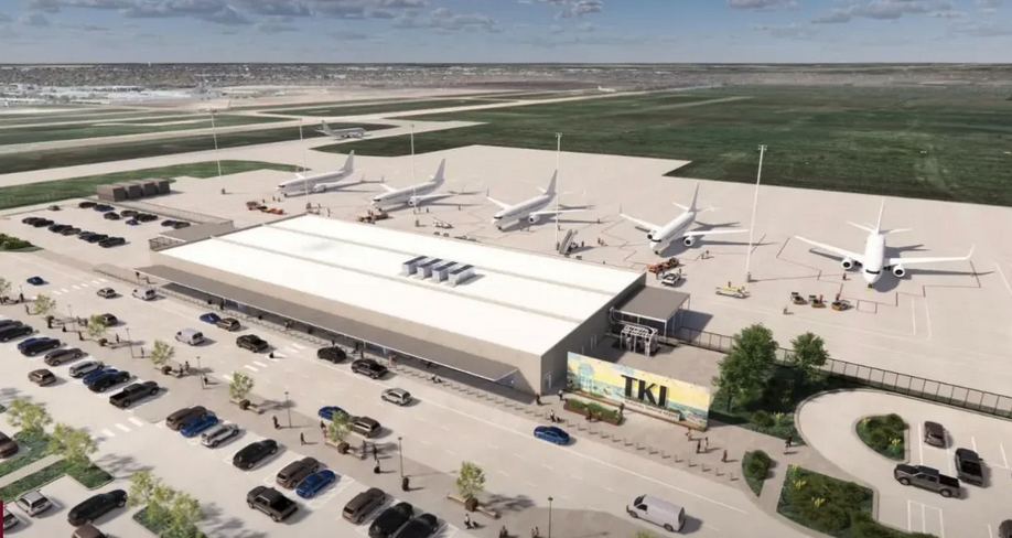 an aerial view of an airport