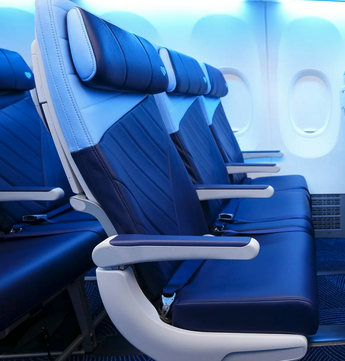 a row of seats in an airplane