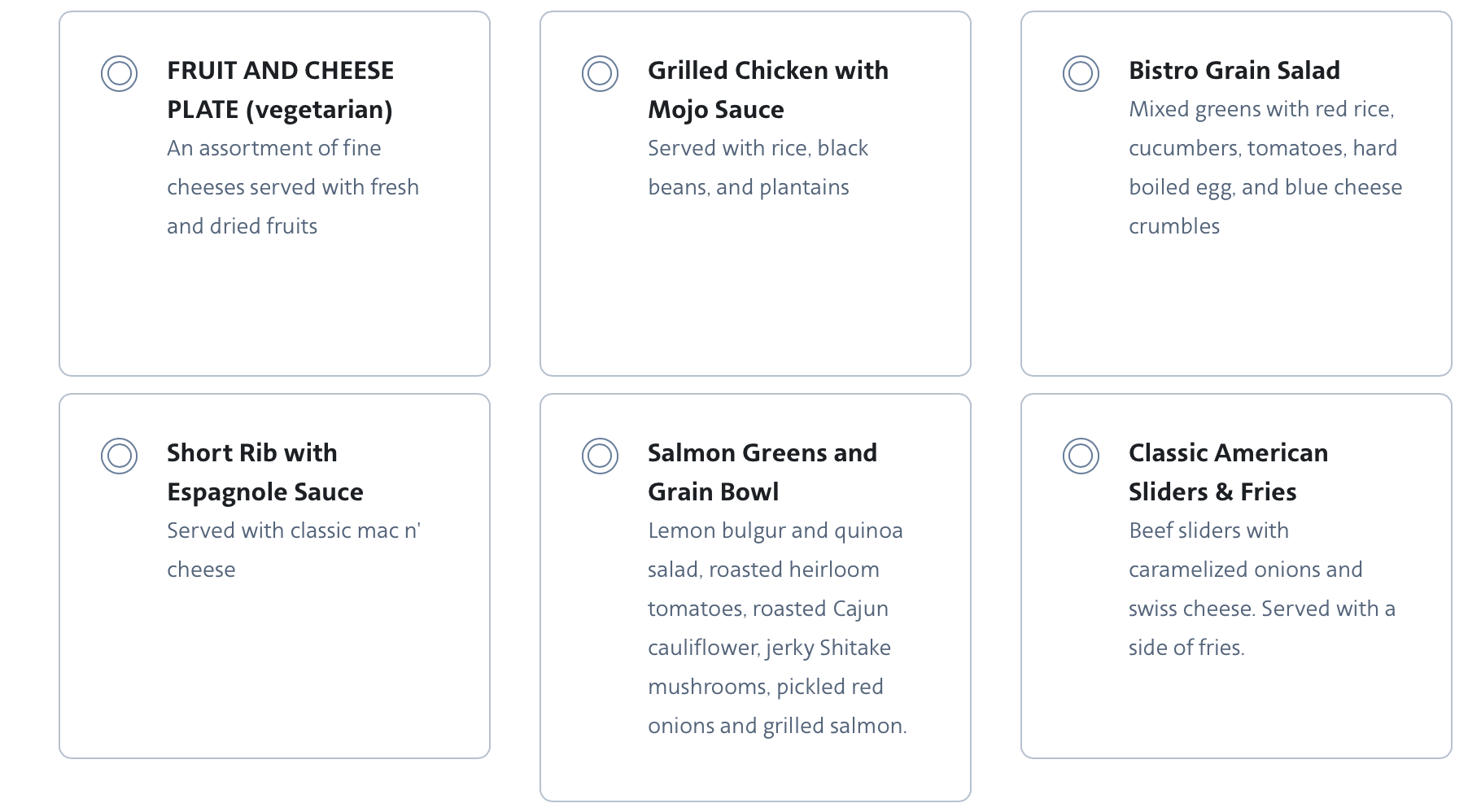 a screenshot of a menu