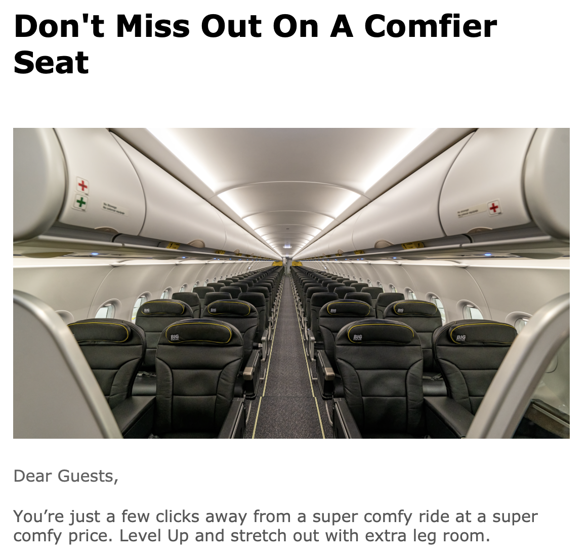 a row of seats in an airplane