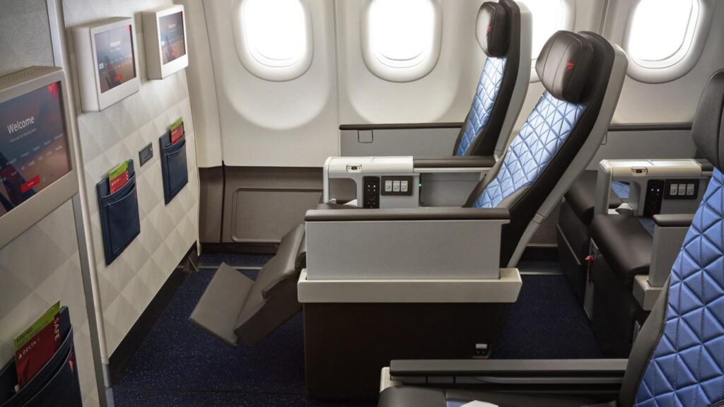 a seat in an airplane