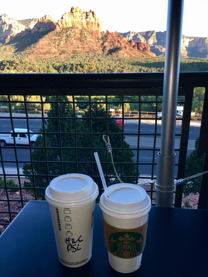 two cups of coffee on a table