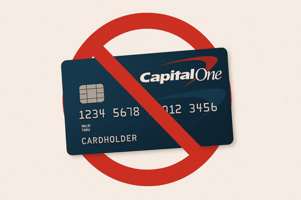 a blue credit card with a red circle around it