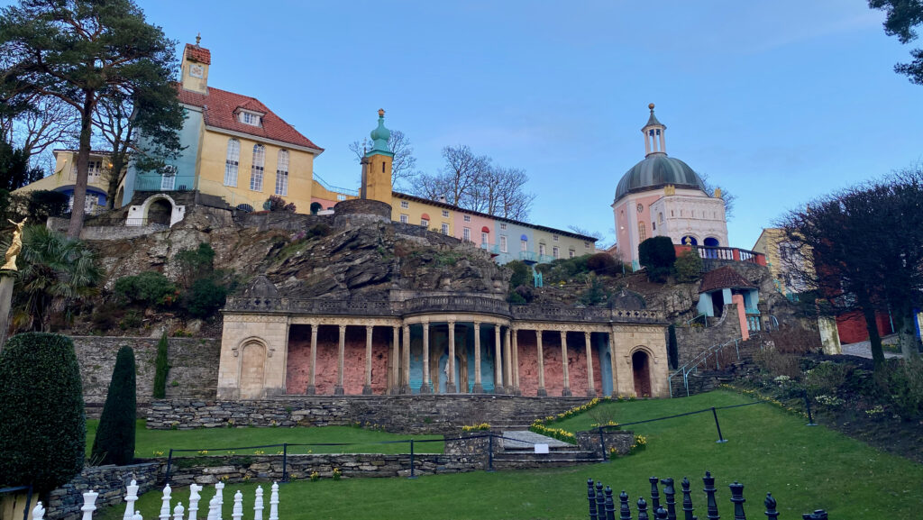 a group of buildings on a hill