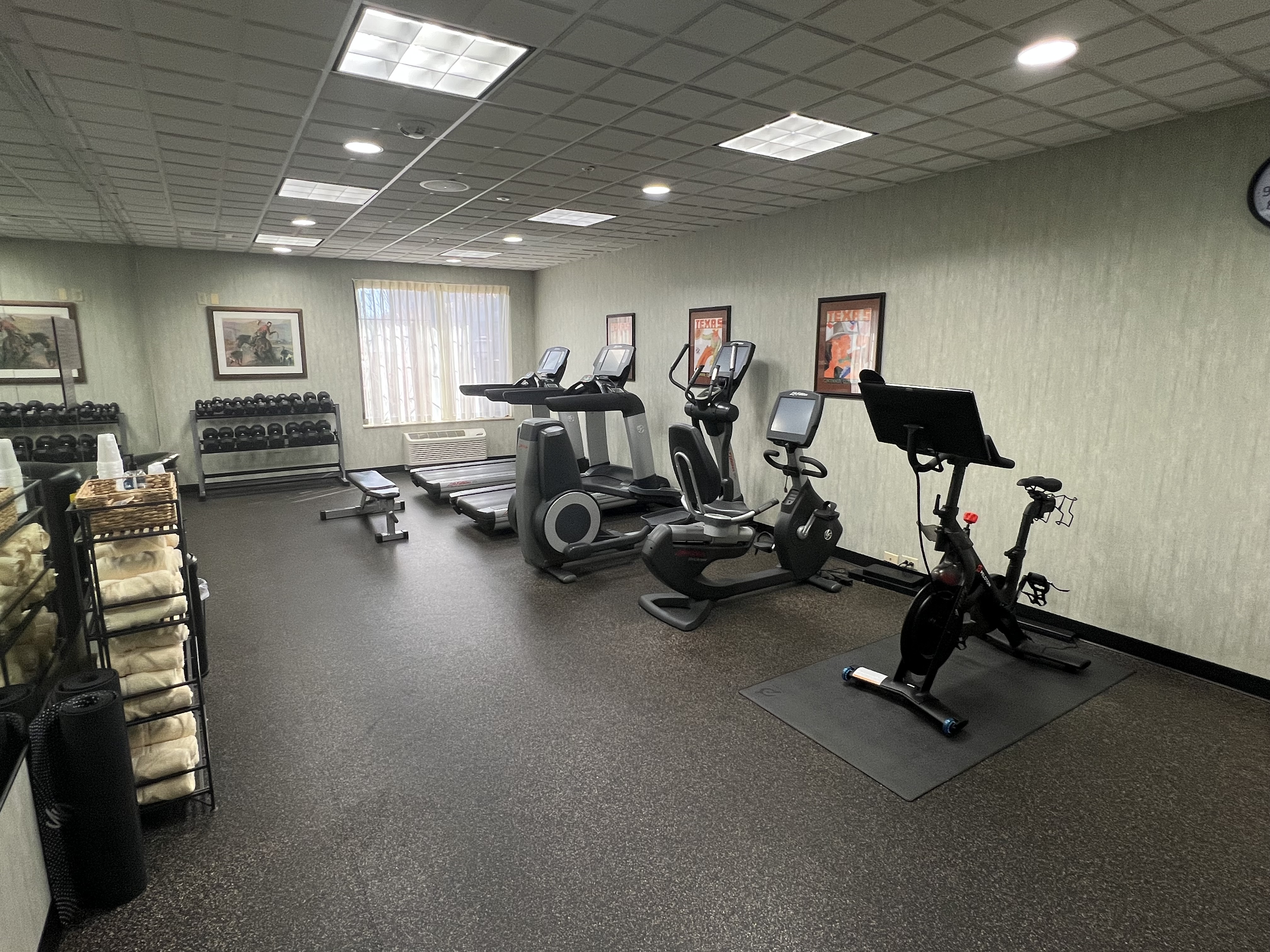 a room with exercise equipment