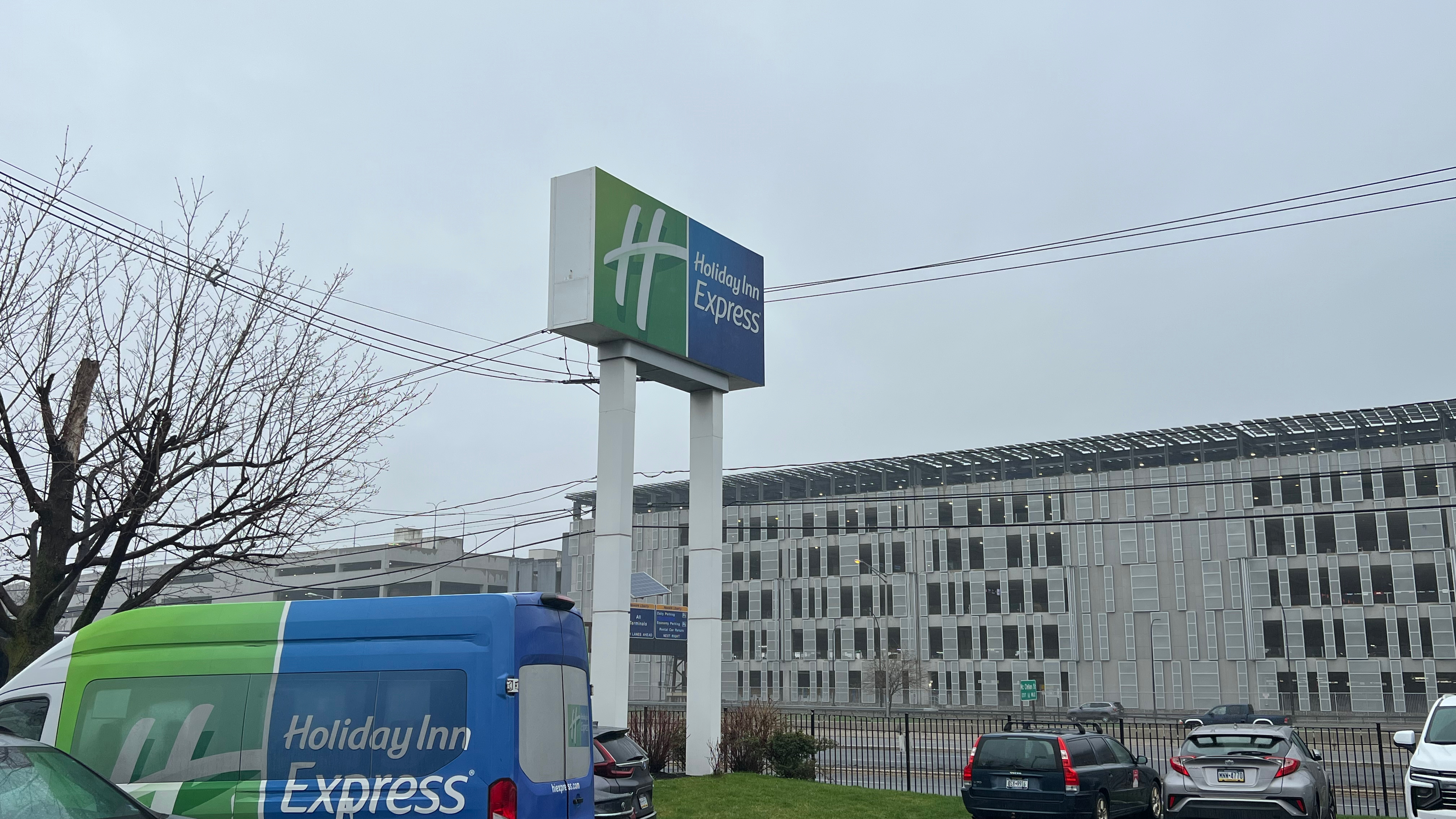 a sign with a logo on it