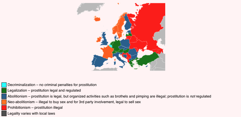 a map of europe with different colored countries/regions
