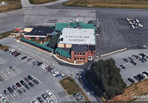 an aerial view of a building
