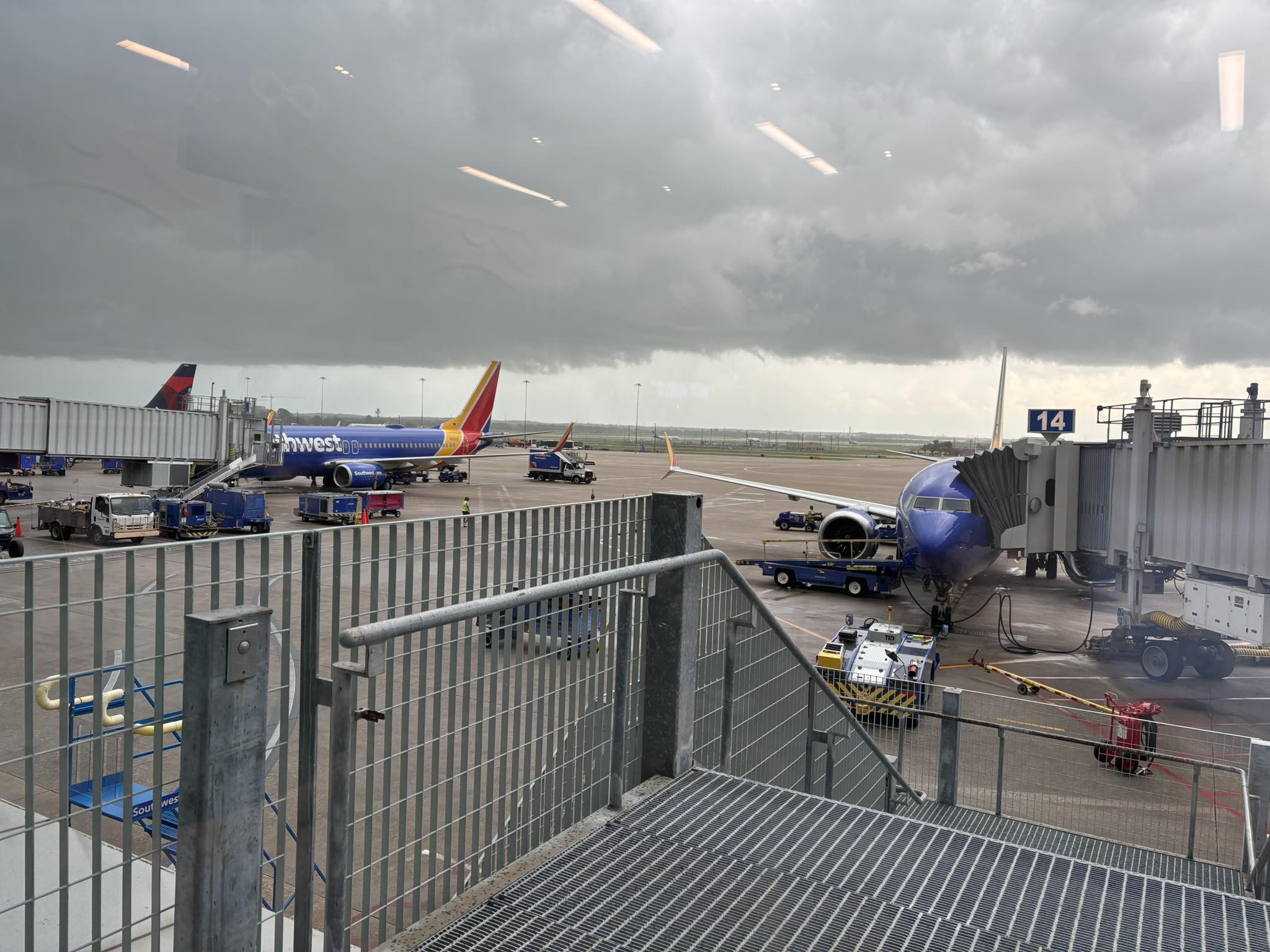 airplanes parked at an airport
