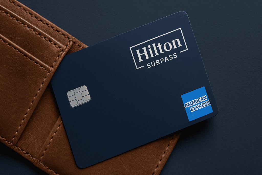 a credit card on a wallet