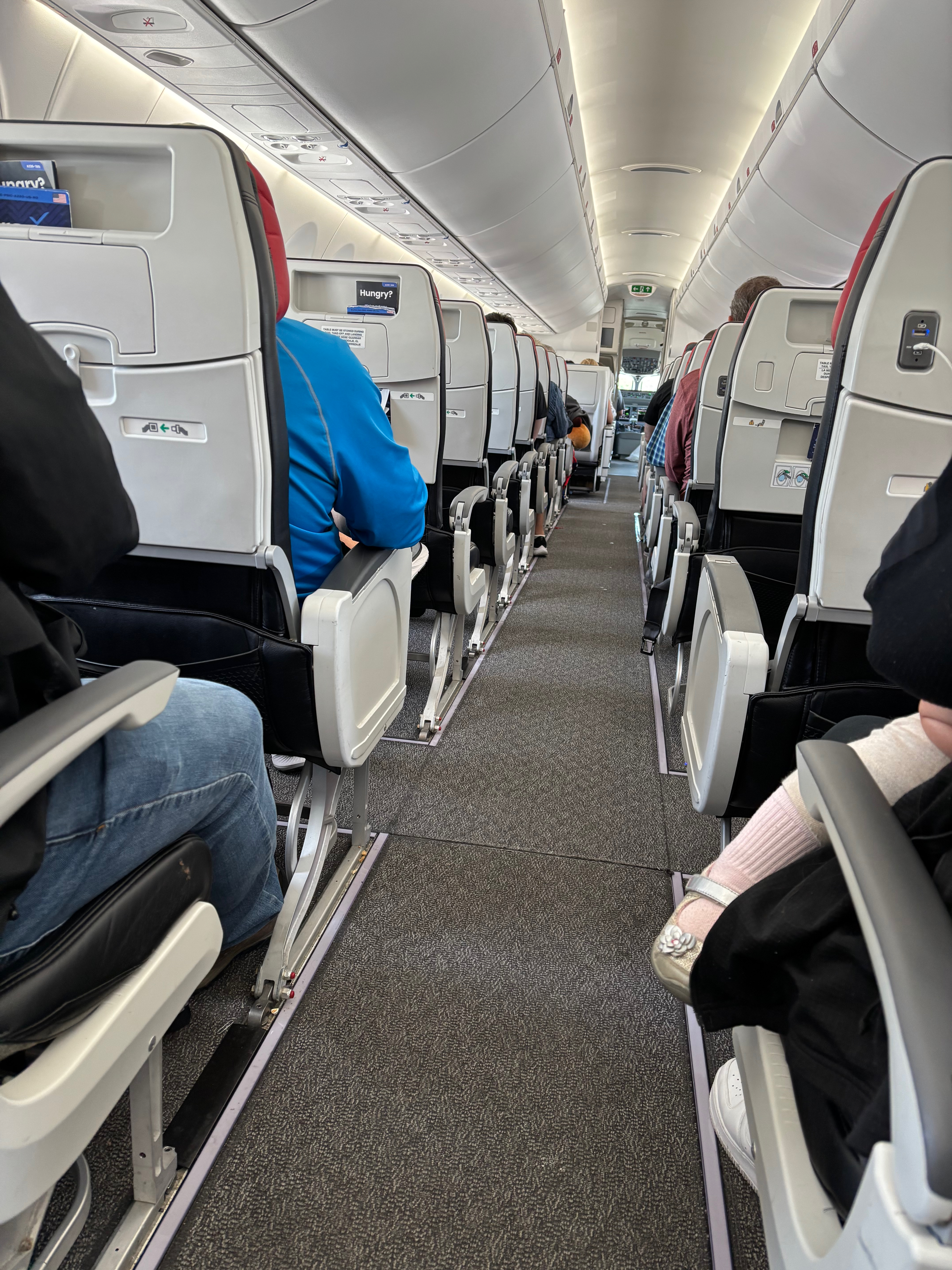 a row of seats on an airplane