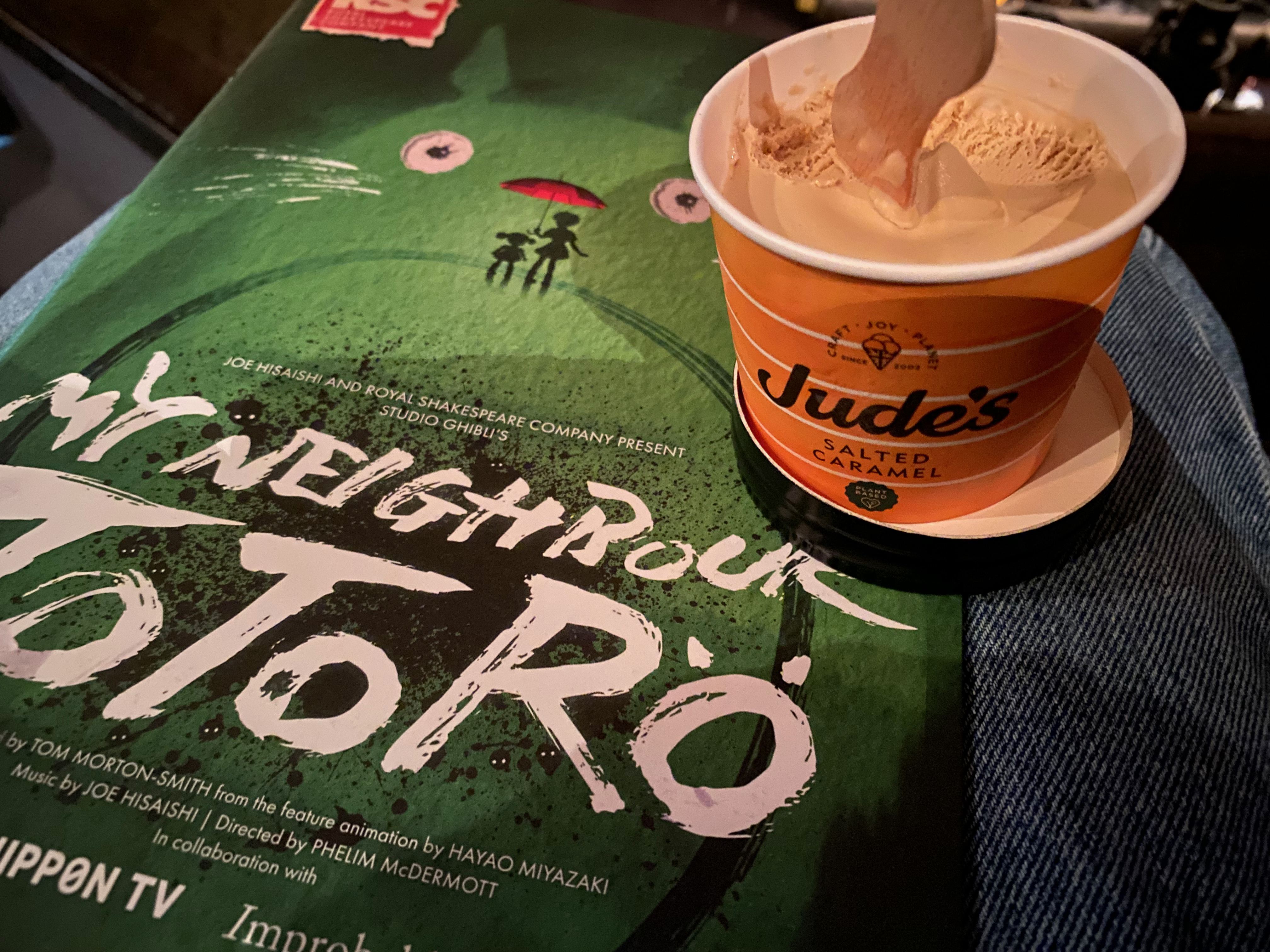 a cup of ice cream on a book