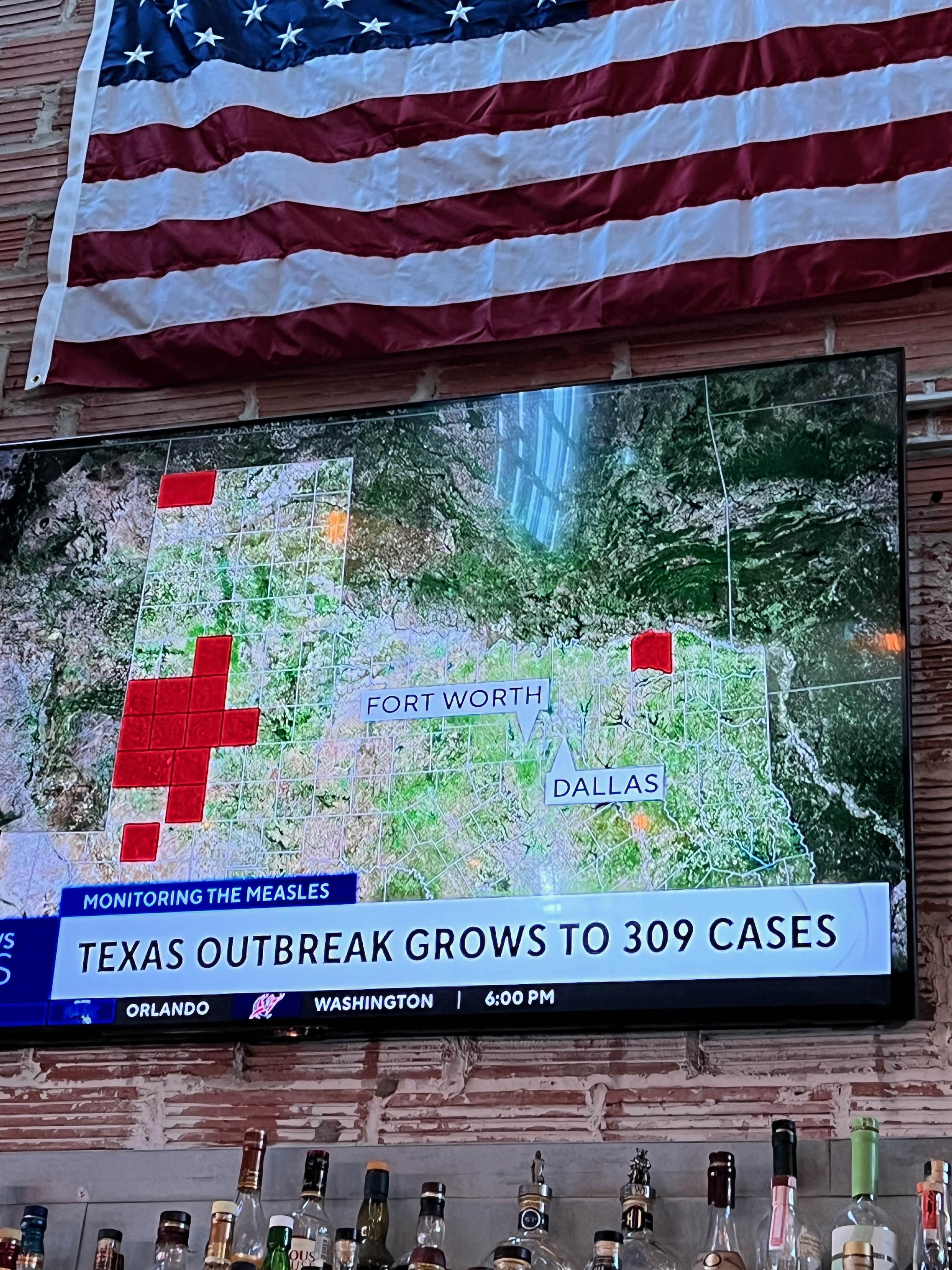 a television screen with a map on it