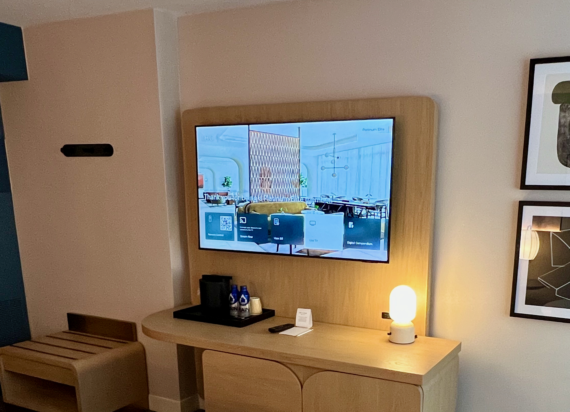 a television on a table