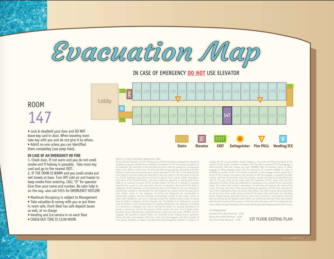 a map of an emergency evacuation