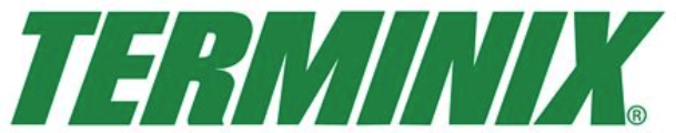 a green logo with white background