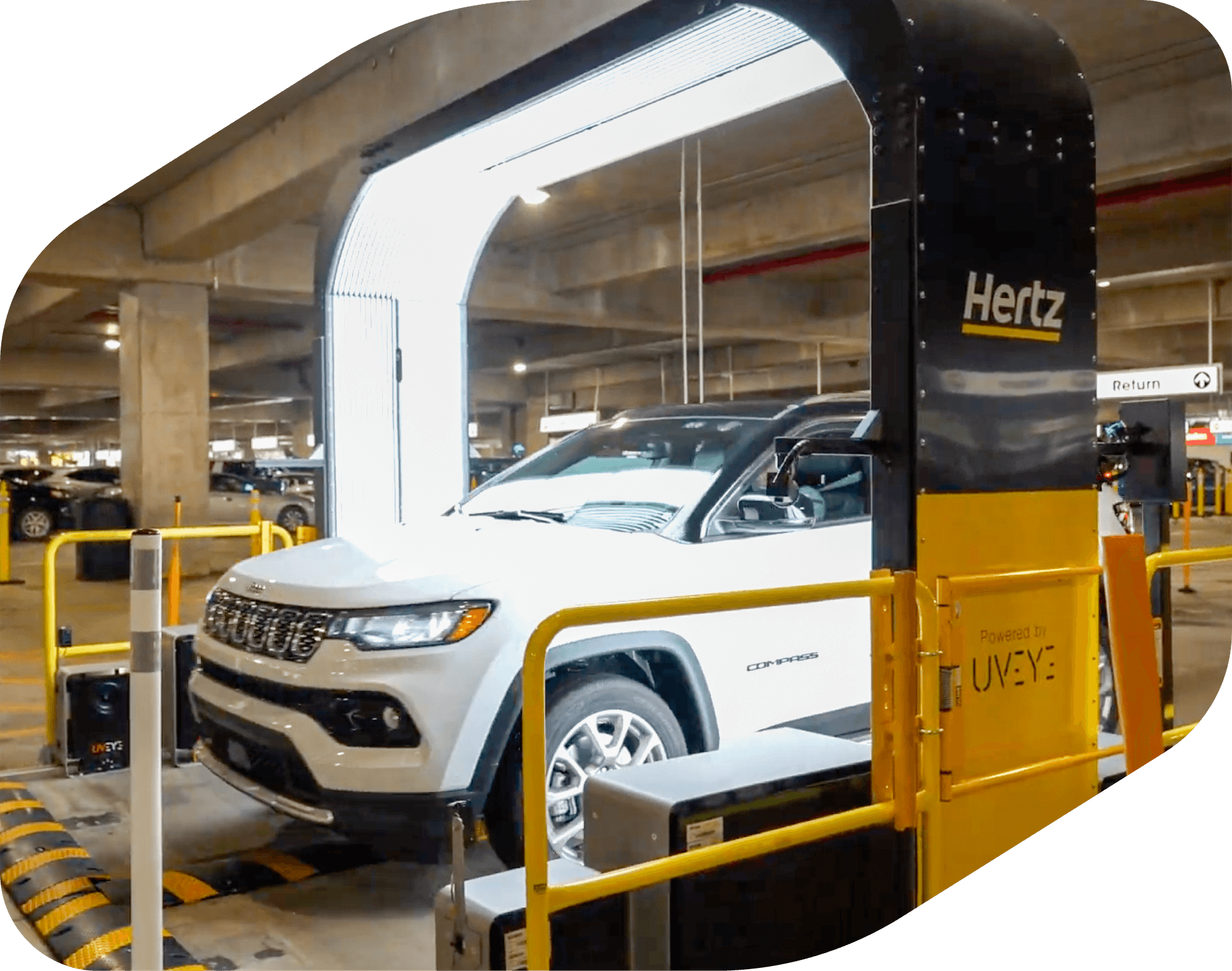 Hertz AI damage scanner at exit