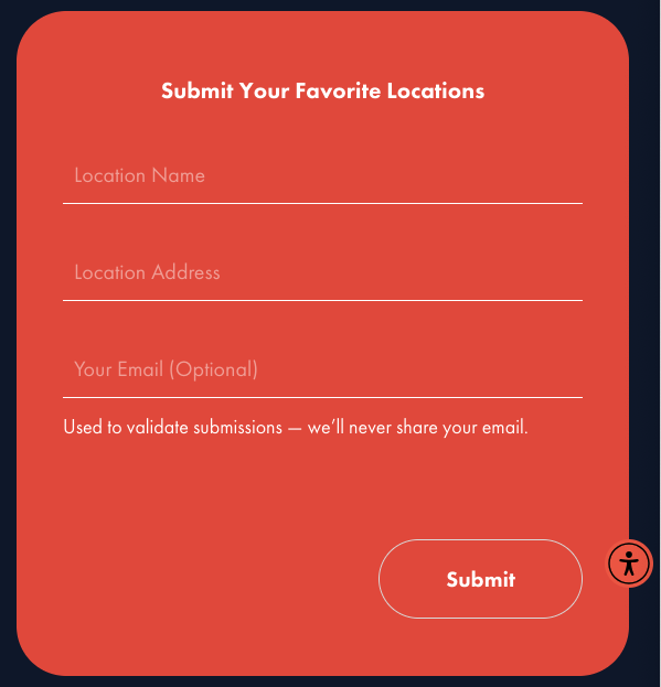 a screenshot of a red and black form