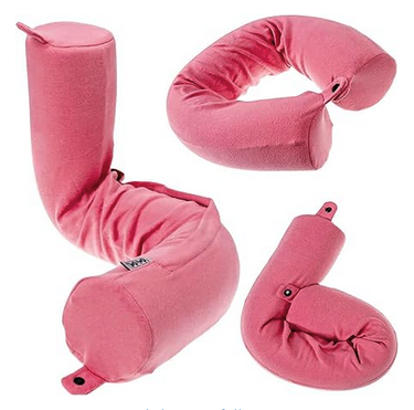 a group of pink pillows