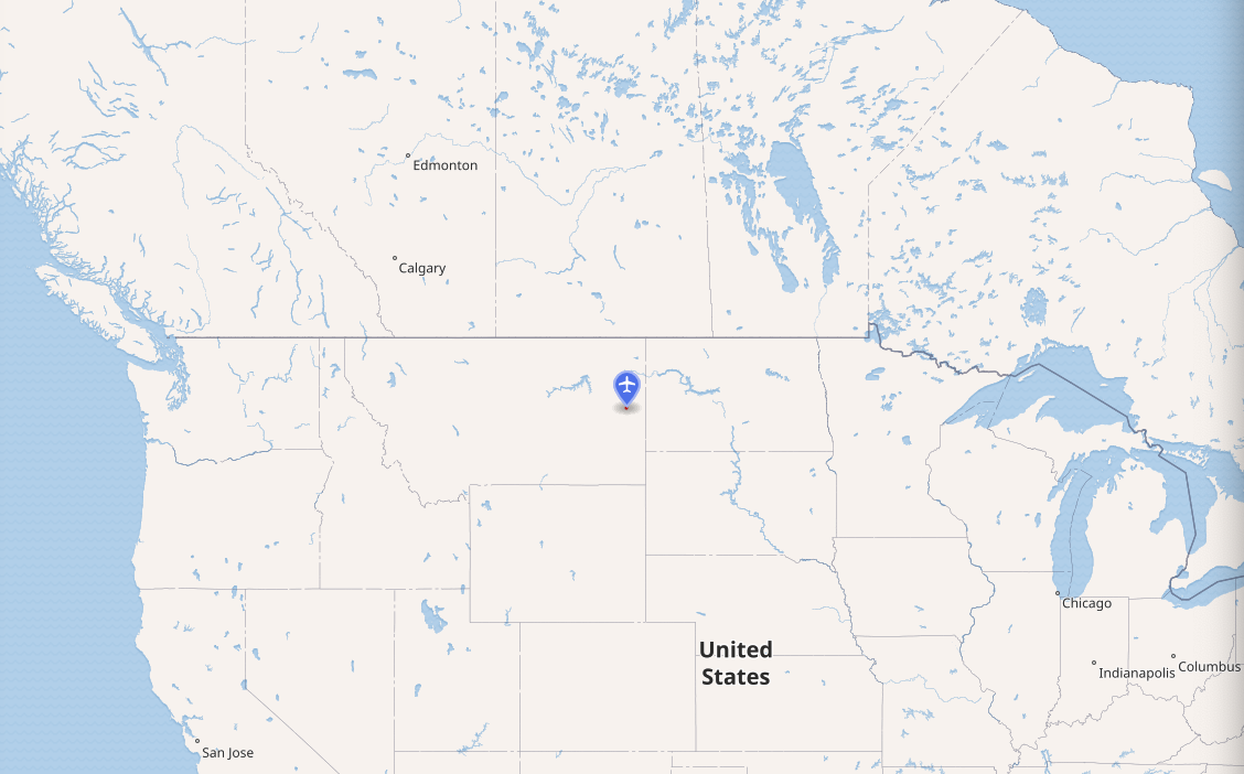 a map of canada with a location pin