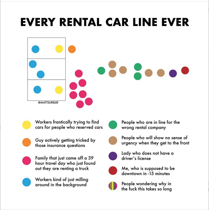 a poster with text and colorful dots