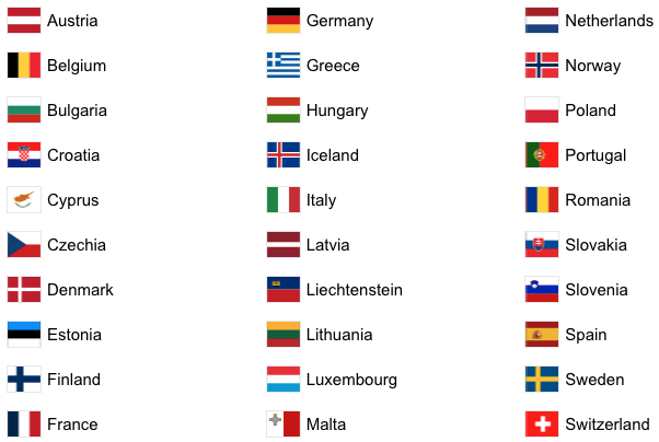 a group of flags with names