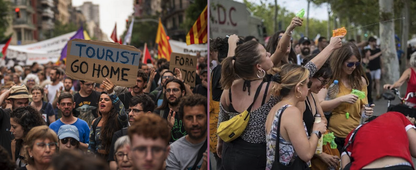 a collage of people protesting