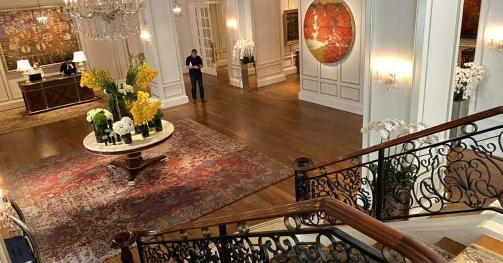 a man standing in a hallway