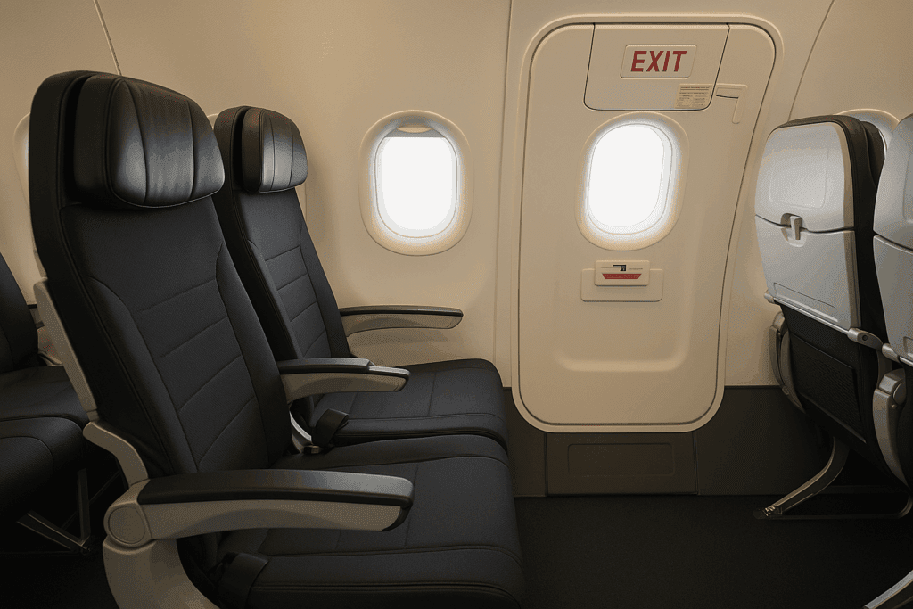 a seat in an airplane