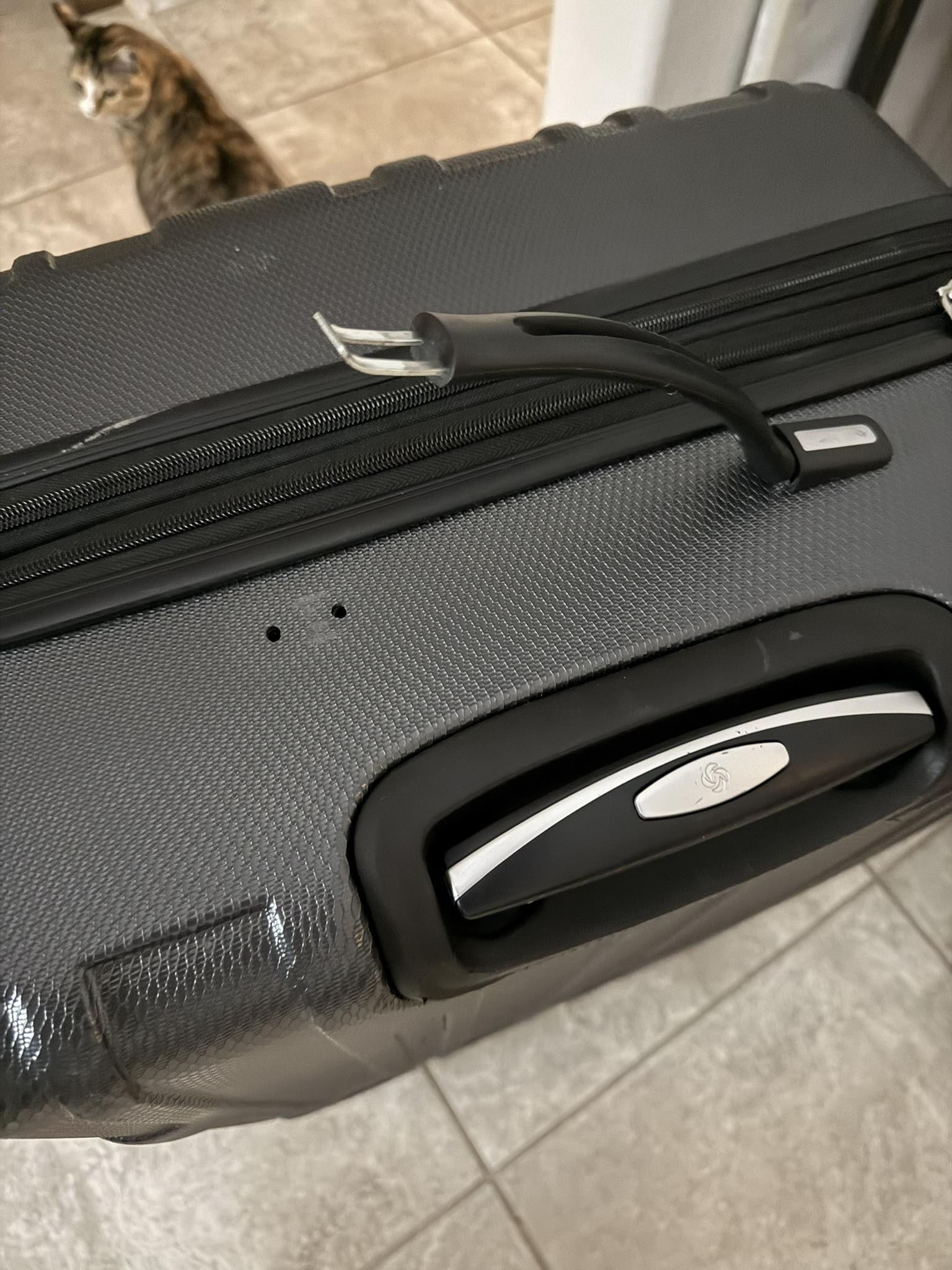 a close up of a suitcase