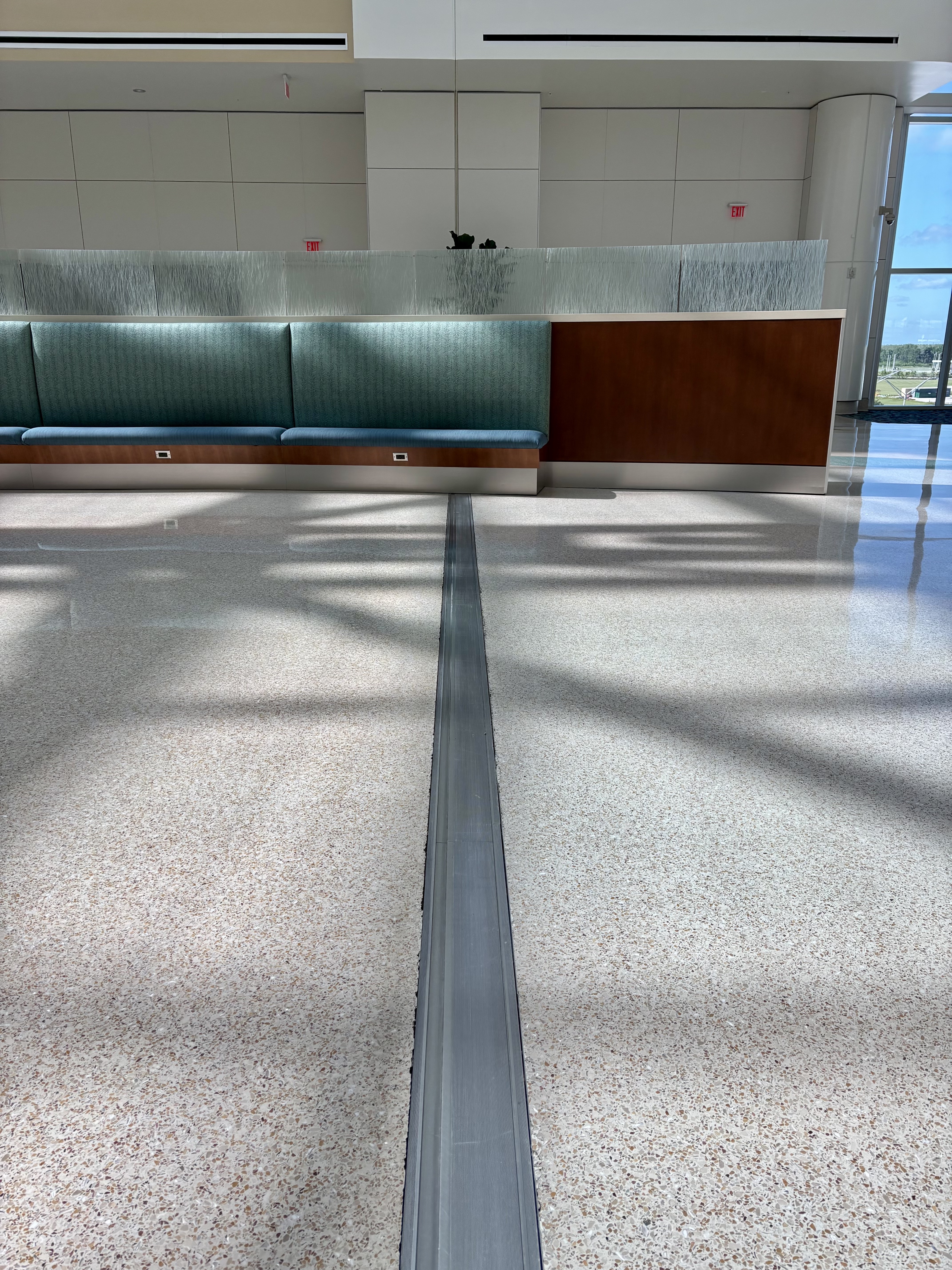 a large room with a large window and a large window