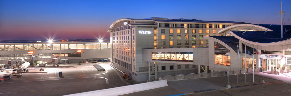 a building with lights on