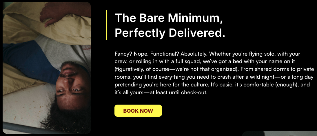 a black and yellow advertisement
