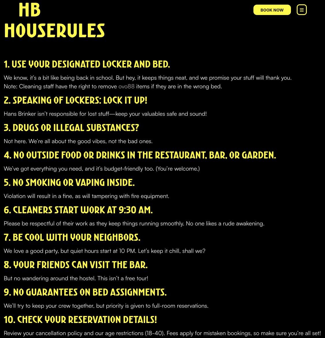 a screenshot of a black and yellow website